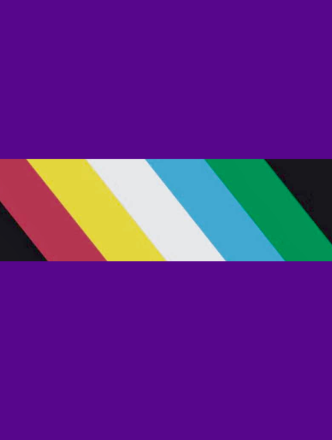 Row of multi colors inside violet box